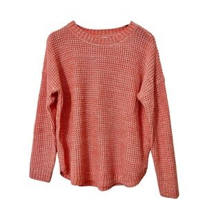 Coral Knit Sweater Crew Neck Long Sleeve Pullover‎ Casual Comfy